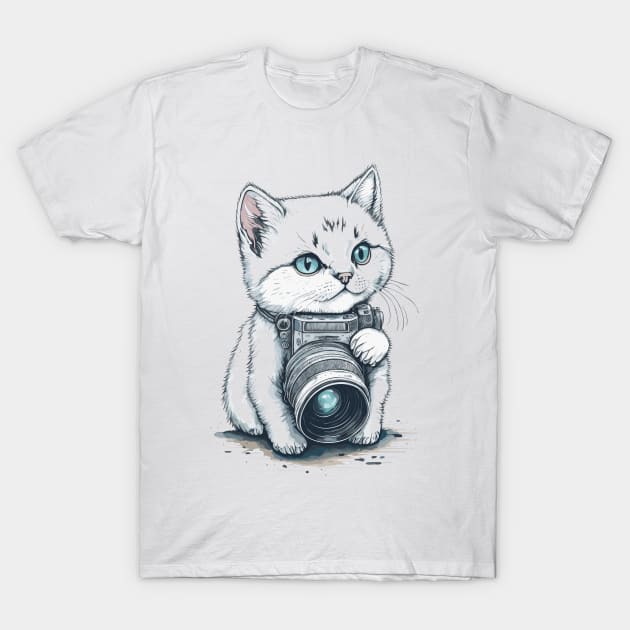 Photographer Cat T-Shirt by Maria Murtaza